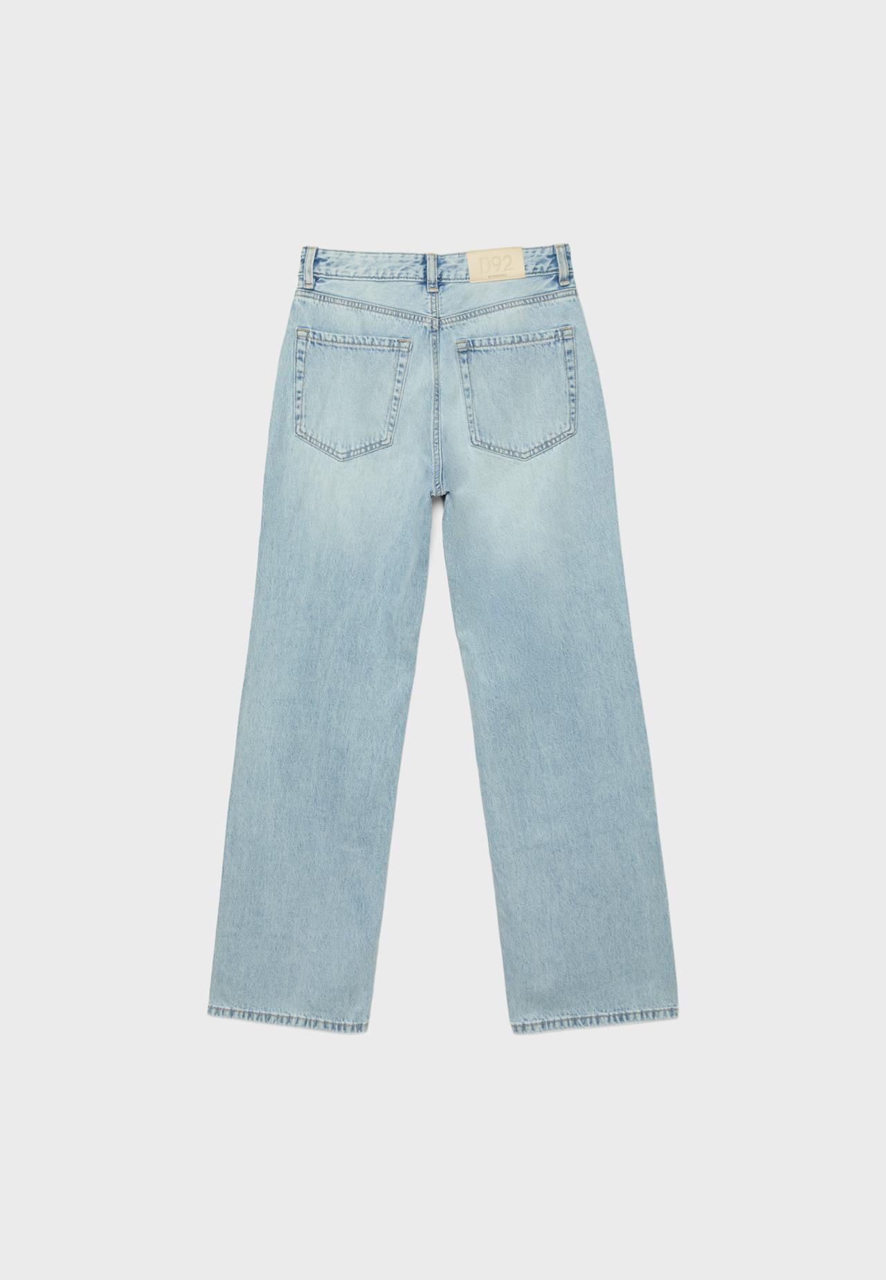D92 Ripped straight wide-leg jeans — LIGHT BLEACH