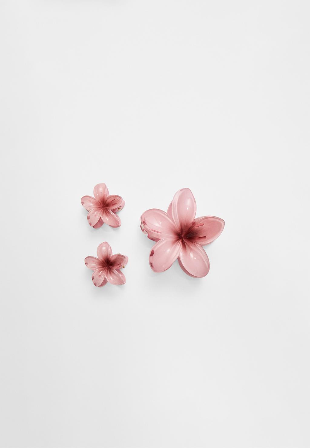 Set of 3 floral hair clips