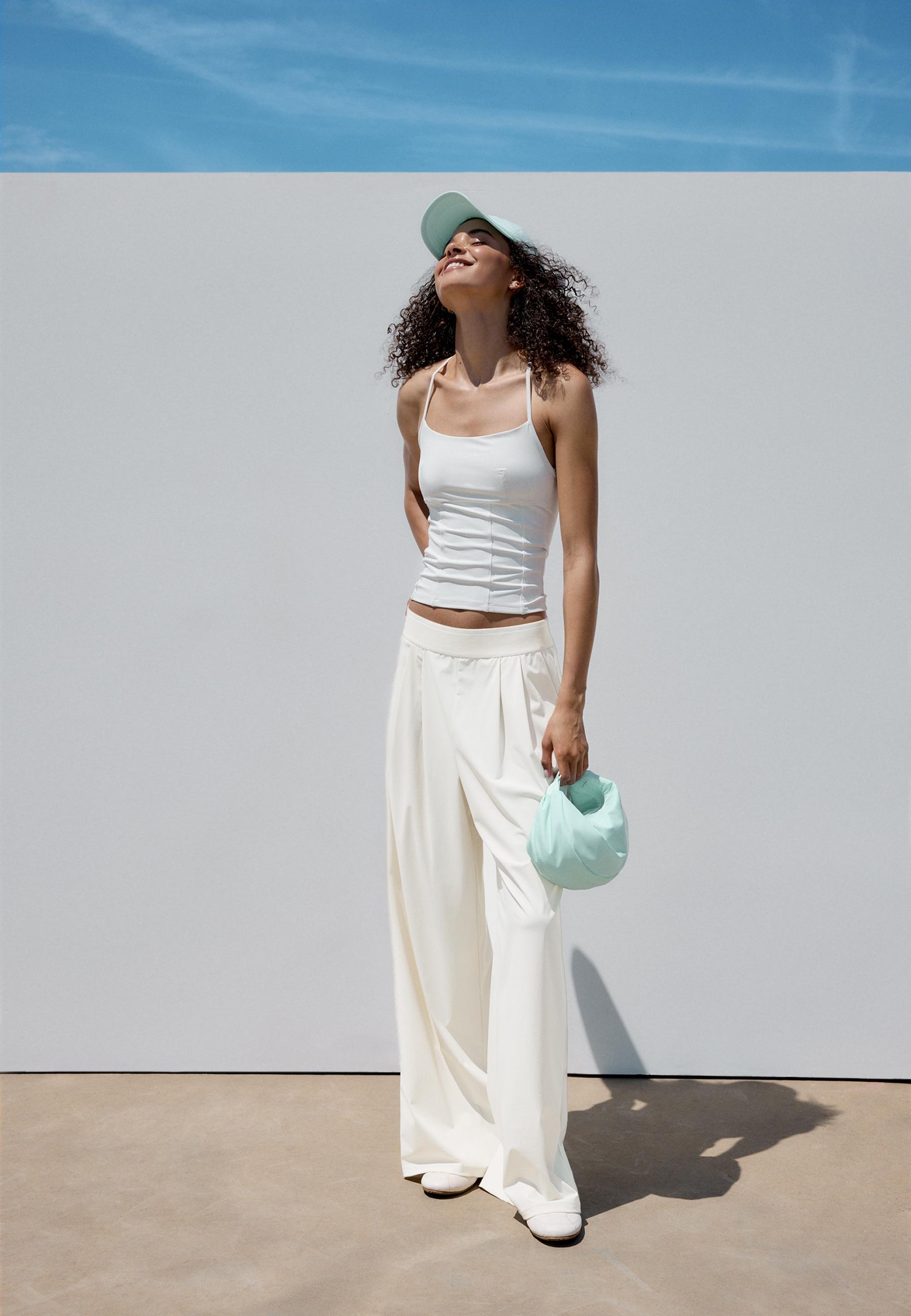Stradivarius Παντελόνι Jogger Palazzo Με Λάστιχο Στη Μέση Πέτρα M