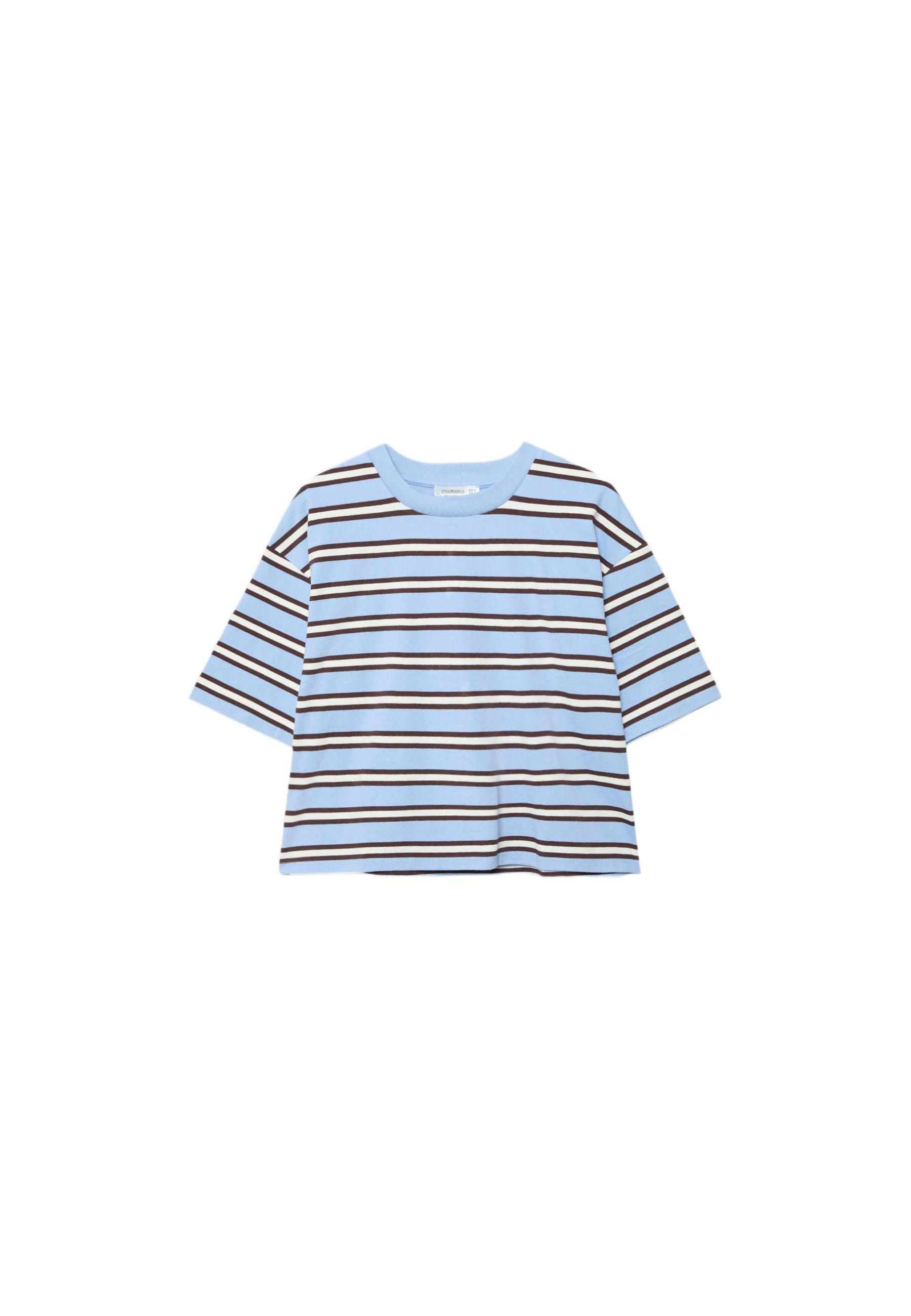 Striped short sleeve T-shirt — Royal blue