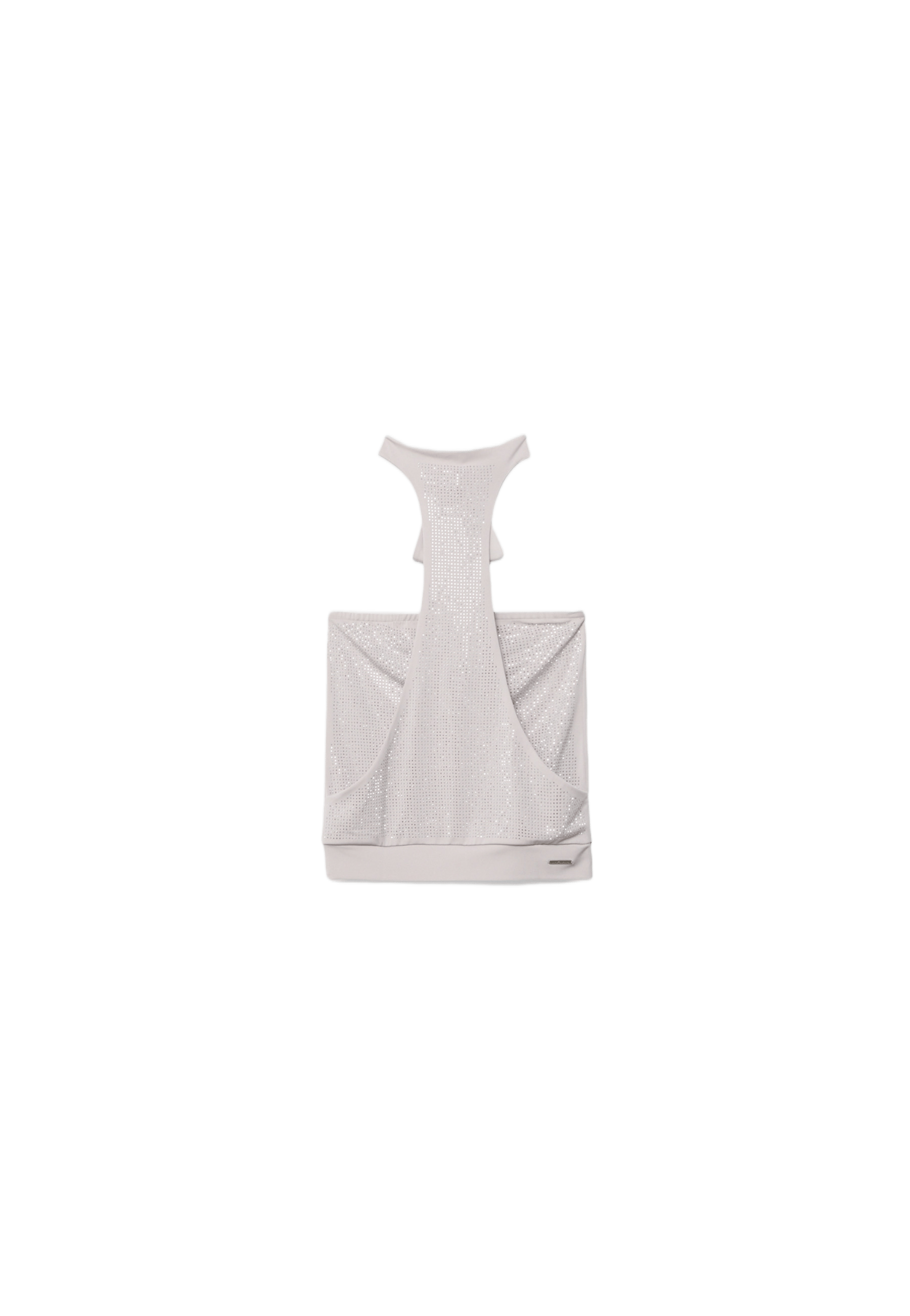 One Dilemma halter top with rhinestones — Mid grey