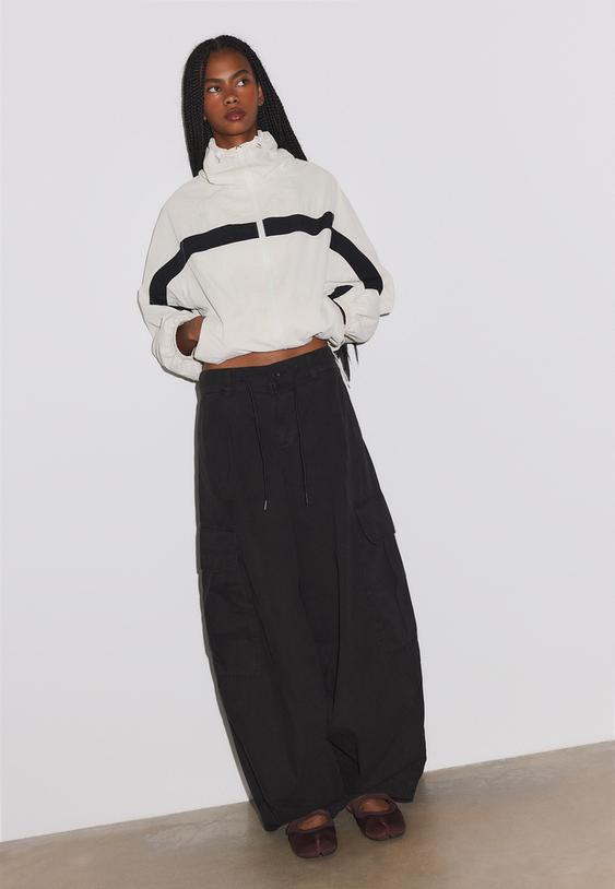 Poplin kargo pantolon