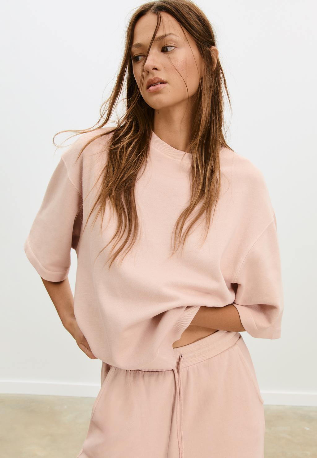 Bluza z krótkim rękawem z efektem sprania