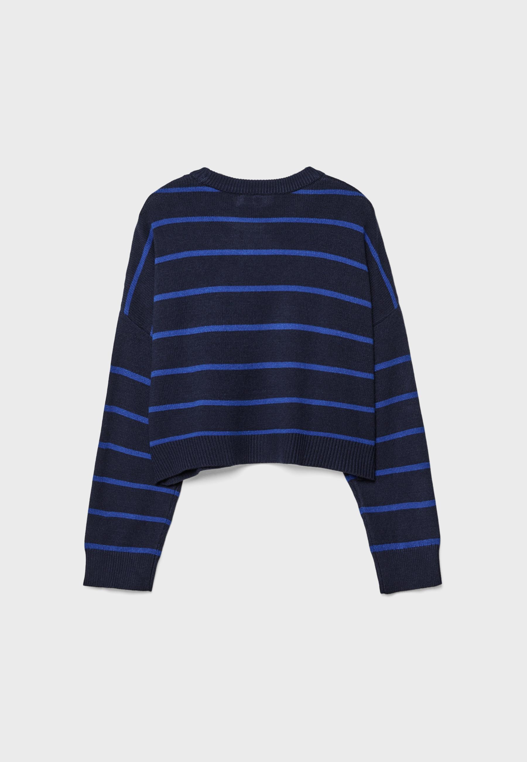 ハイク STRIPED SWEATER CROP TOP ニット セーター 紺 Striped cropped knit sweater - Women's fashion | Stradivarius Kuwait