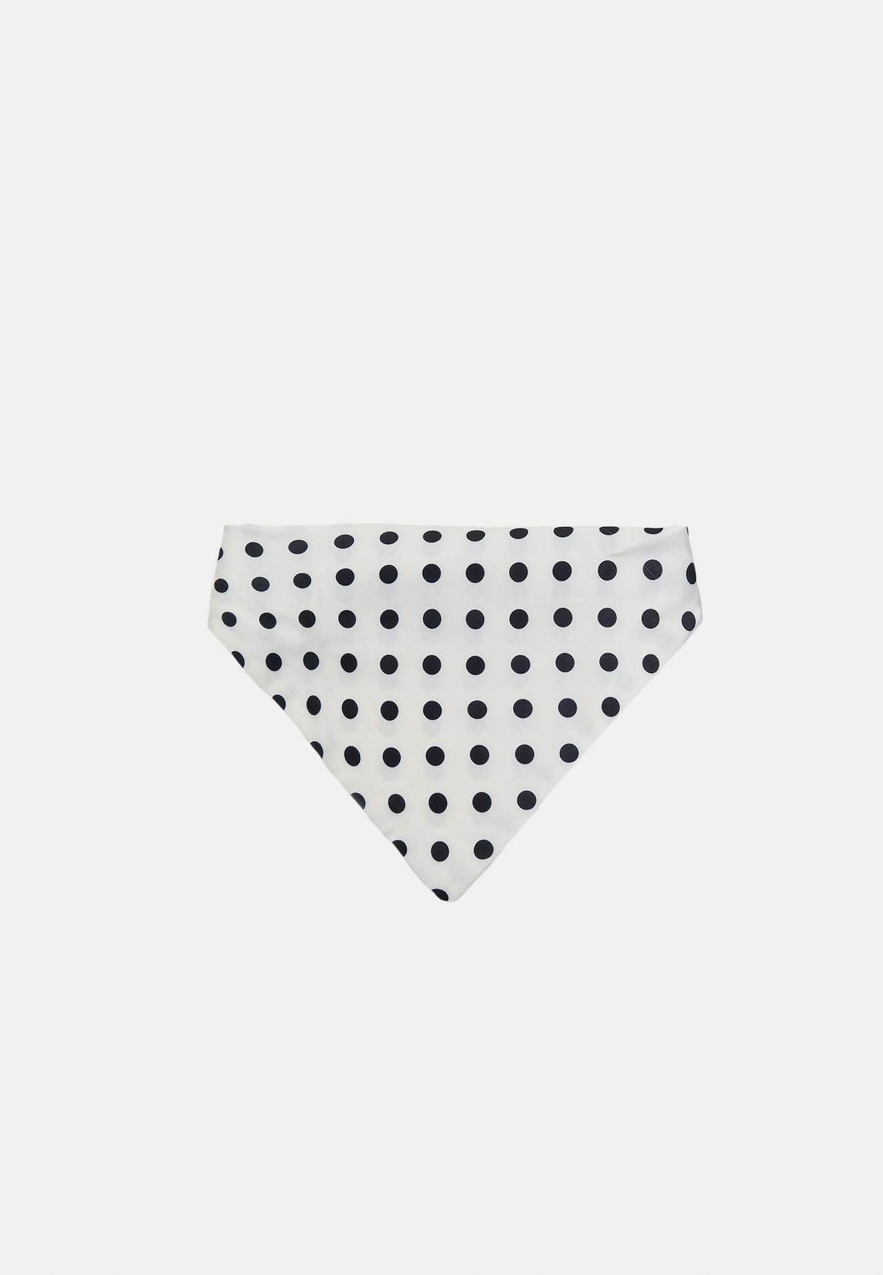 Polka dot triangular headscarf — White