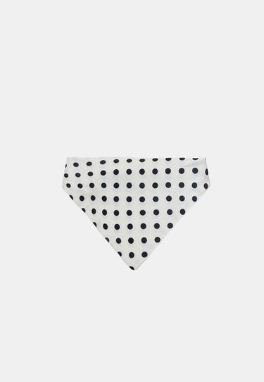 Polka dot triangular headscarf — White 2