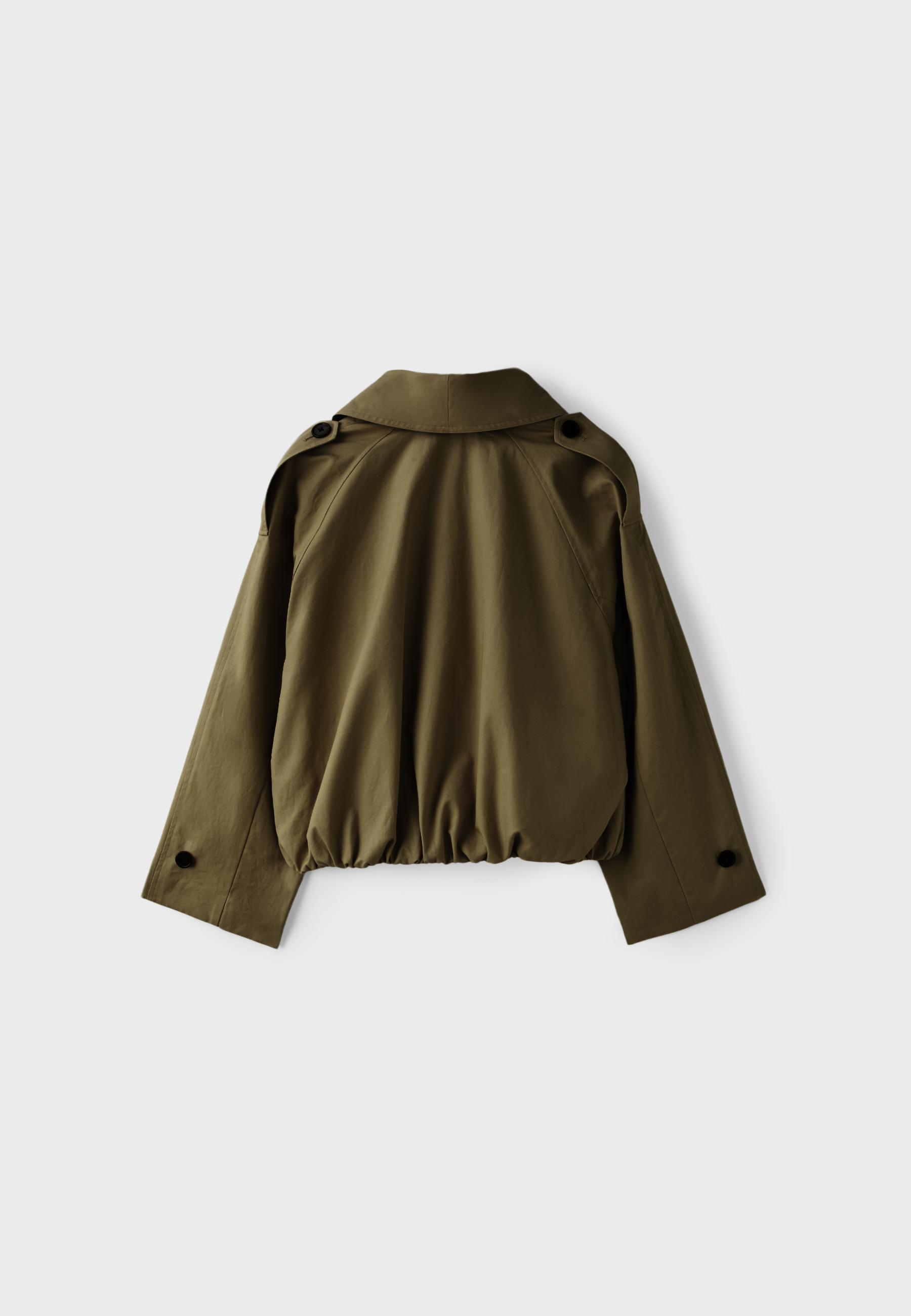 Bubble trench coat with shawl neck — Khaki