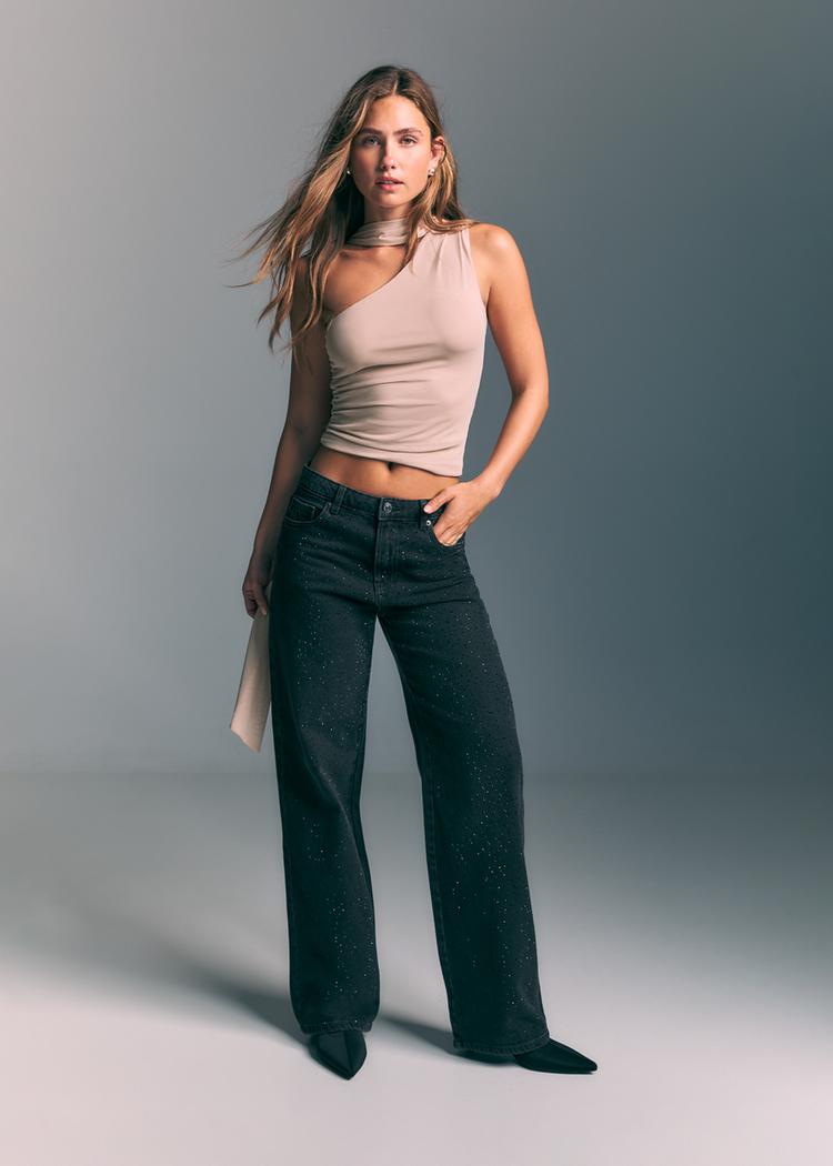 top asimetrico tul panuelo