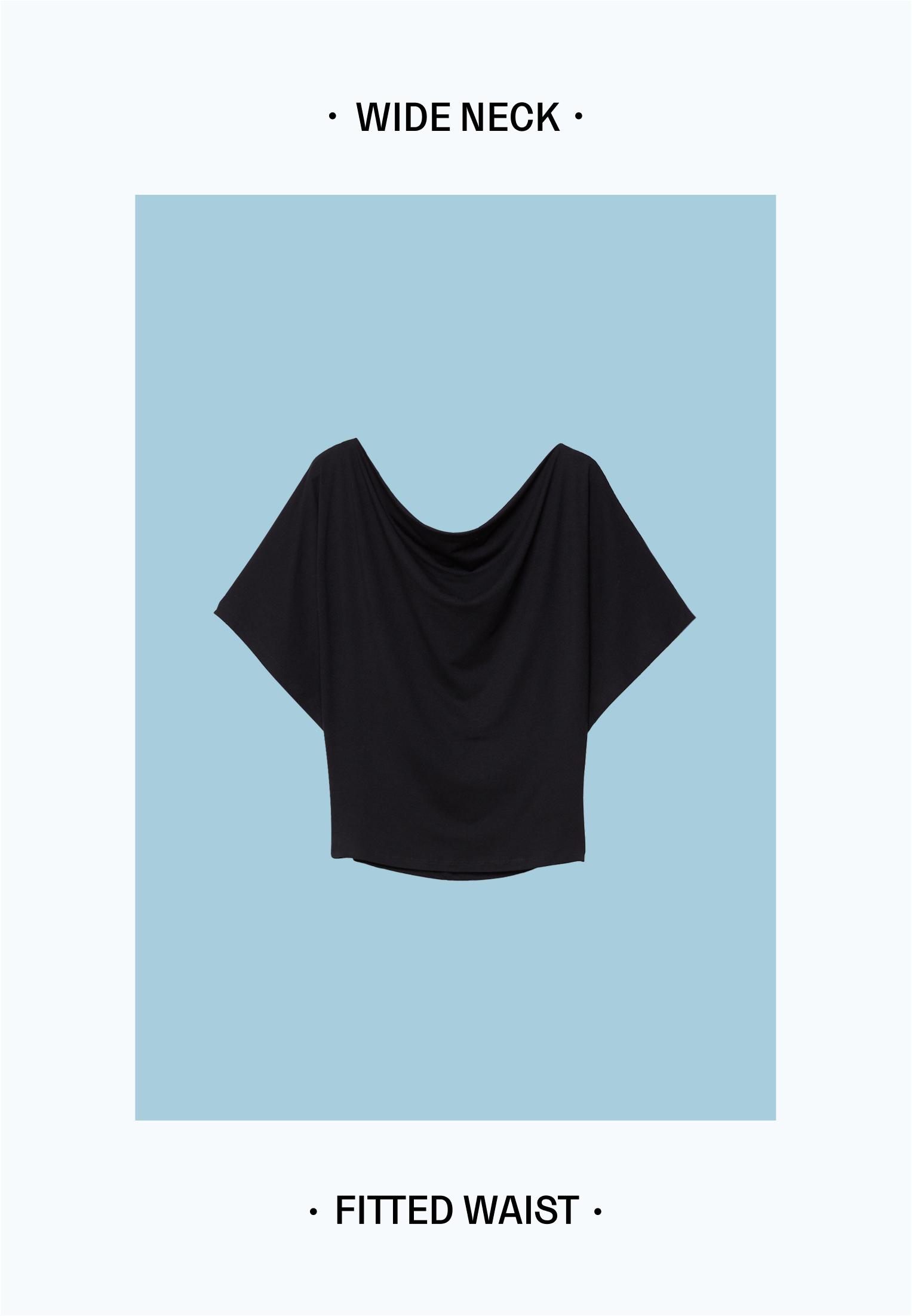 Basic Batwing Sleeve T-Shirt — Black