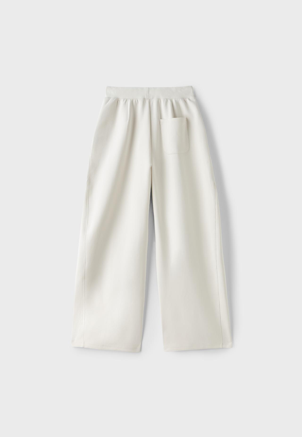 Wide-leg barrel jogger trousers — Vanilla