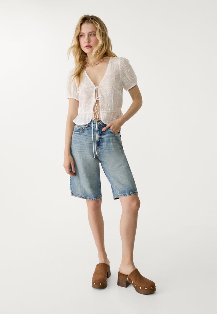 d95 jort denim bermuda