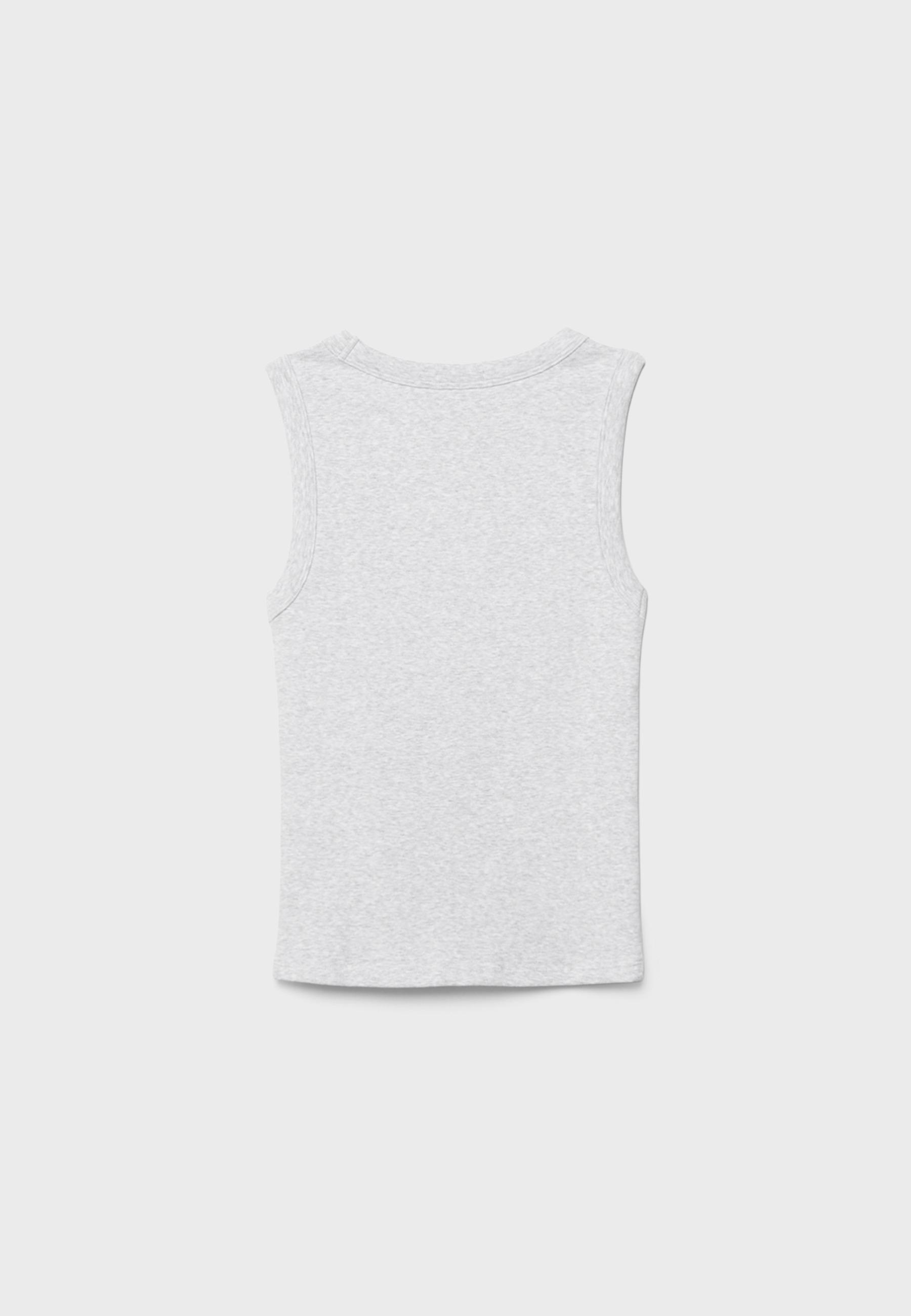 B04 Basic fitted sleeveless top — Grey melange