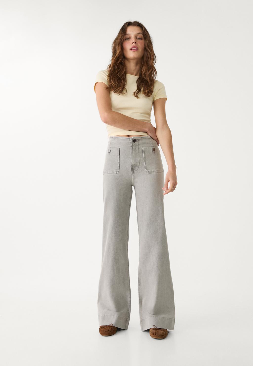 D77 minimalistische jeans met zakken