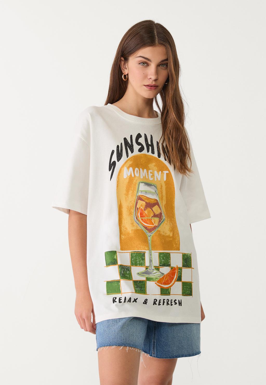 Oversize heavy cotton printed T-shirt