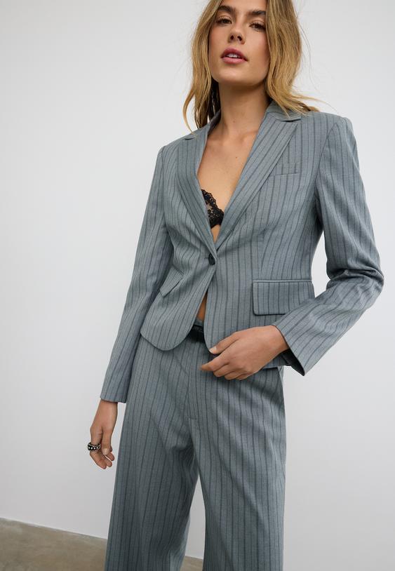 blazer corto a righe