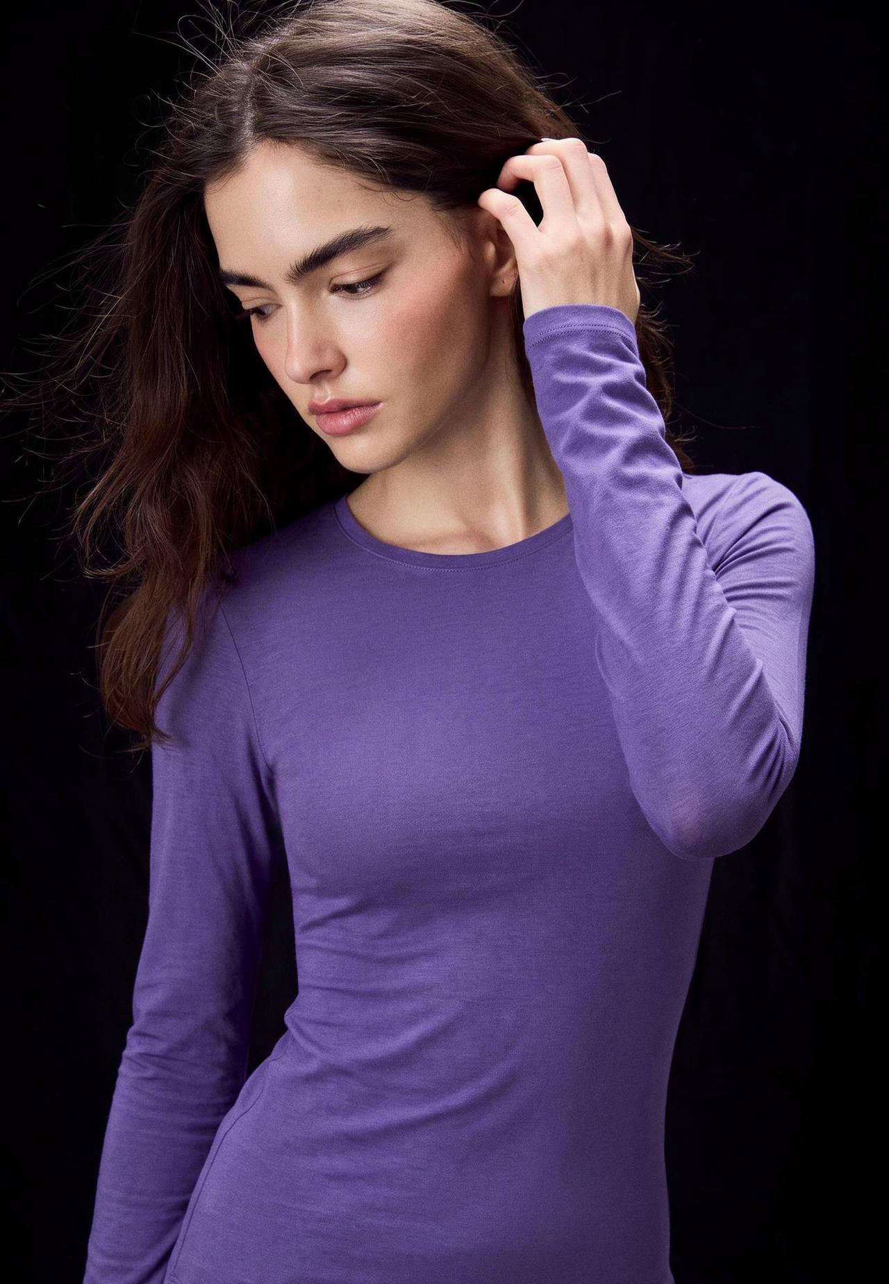 Supima® cotton long sleeve T-shirt — Lilac