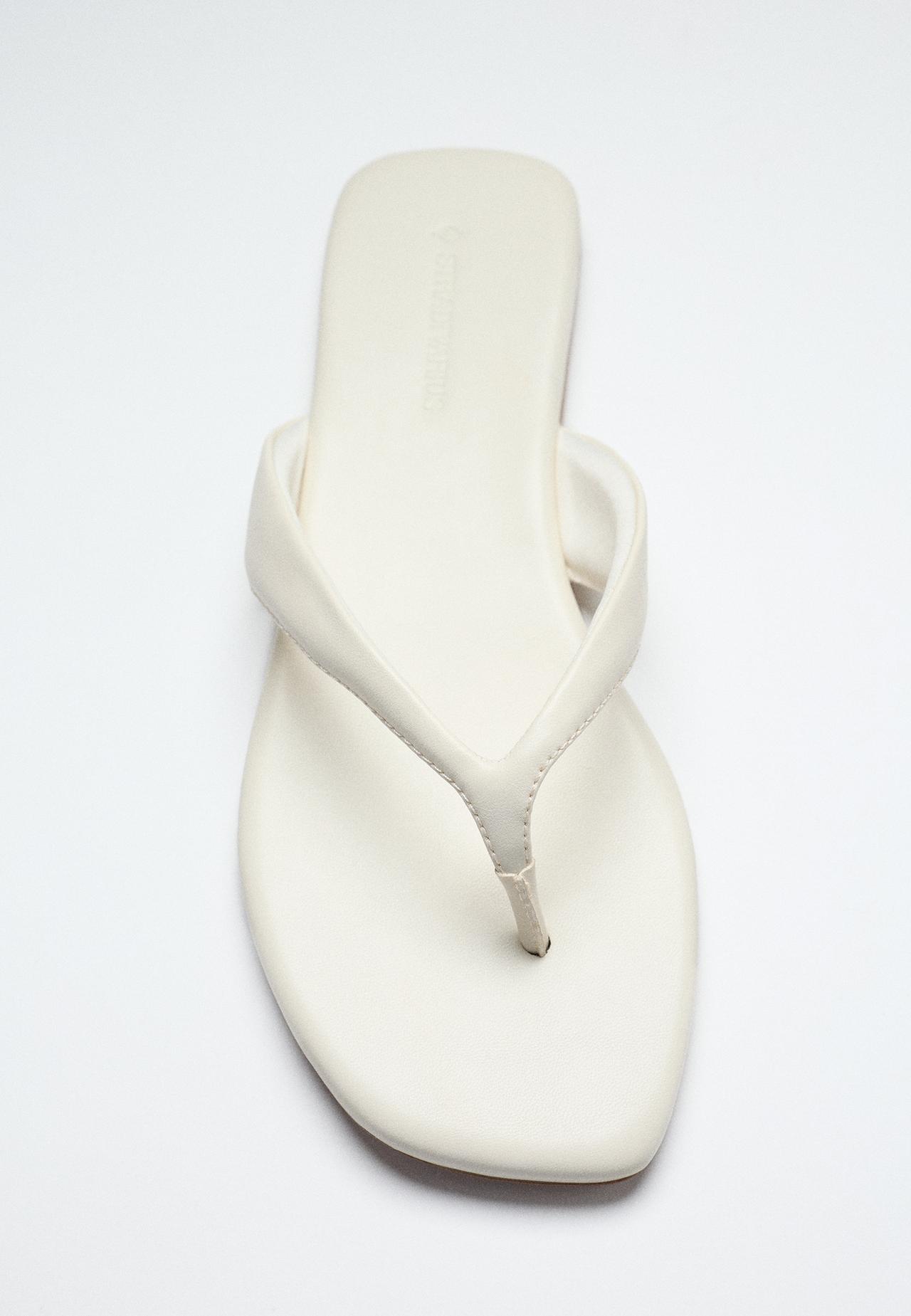 Flat thong sandals — ECRU
