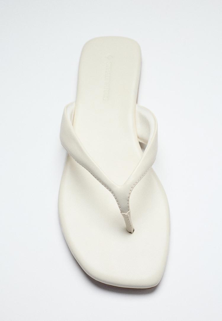 Flat thong sandals — ECRU