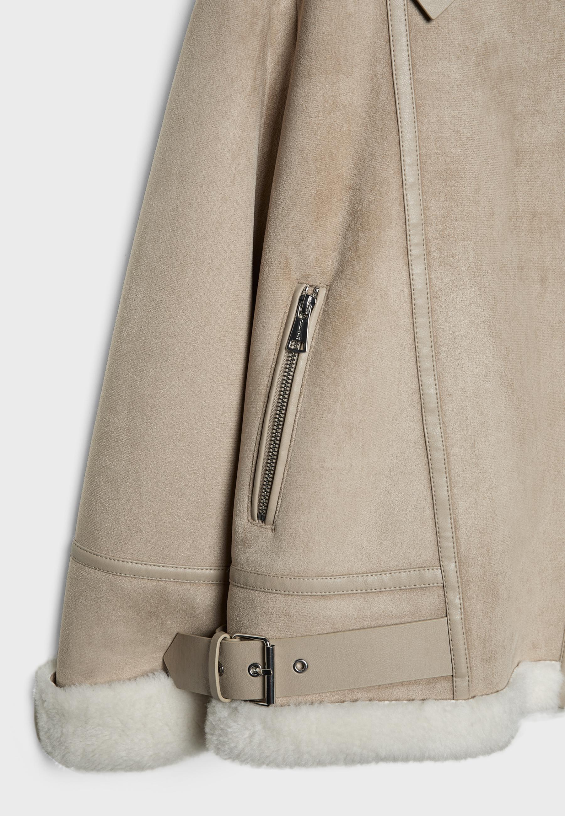 Faux suede biker jacket - Women's fashion | Stradivarius Kosovo