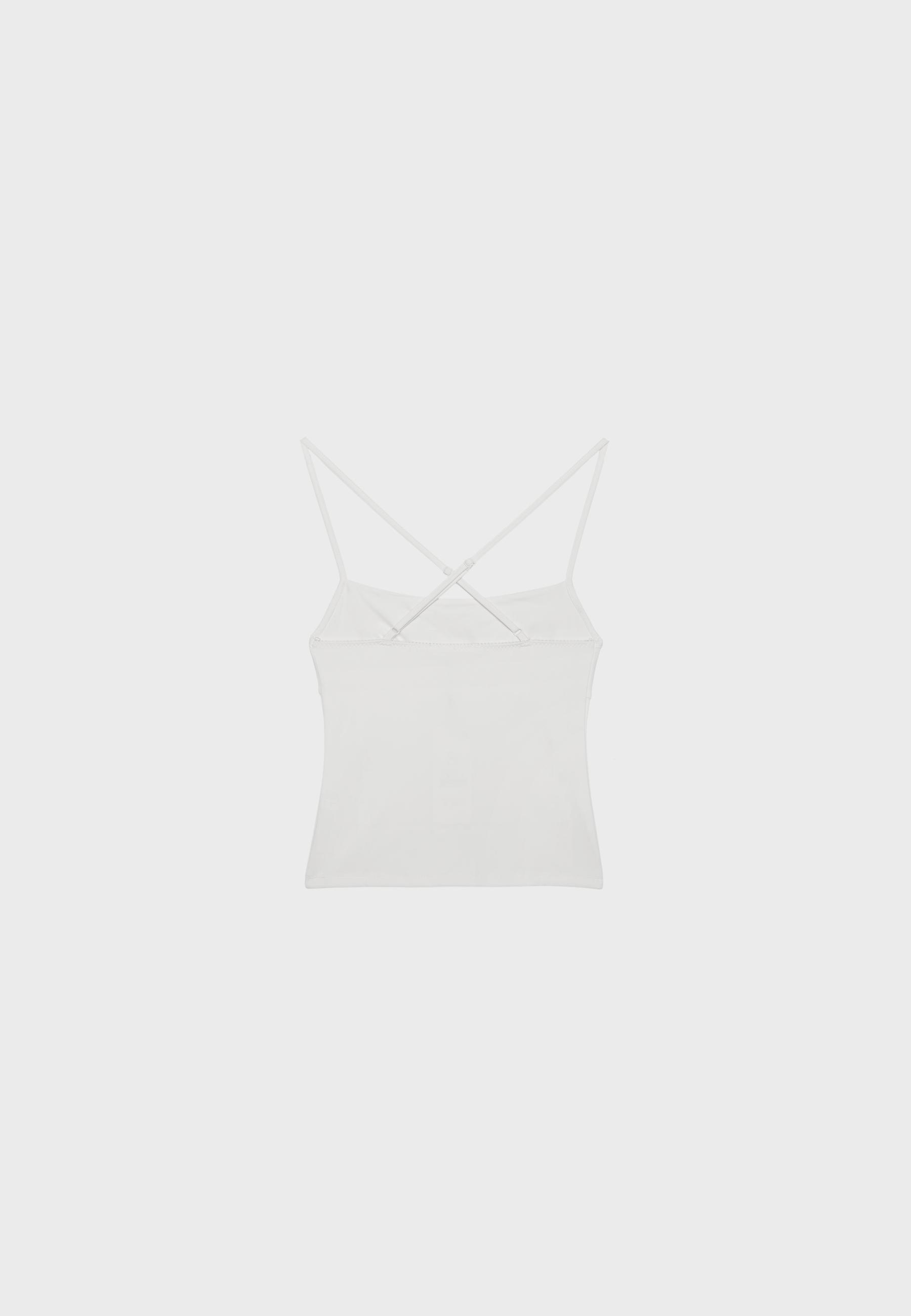 Corset-detail top — Ecru