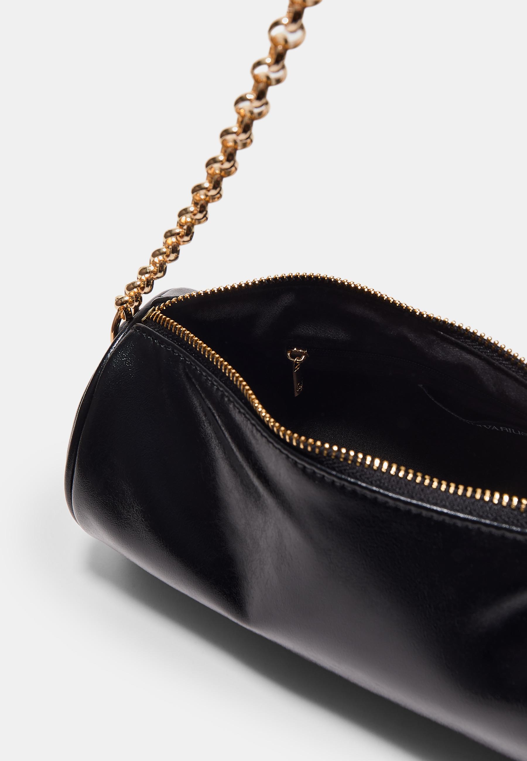Shoulder bag with chain handle — Black