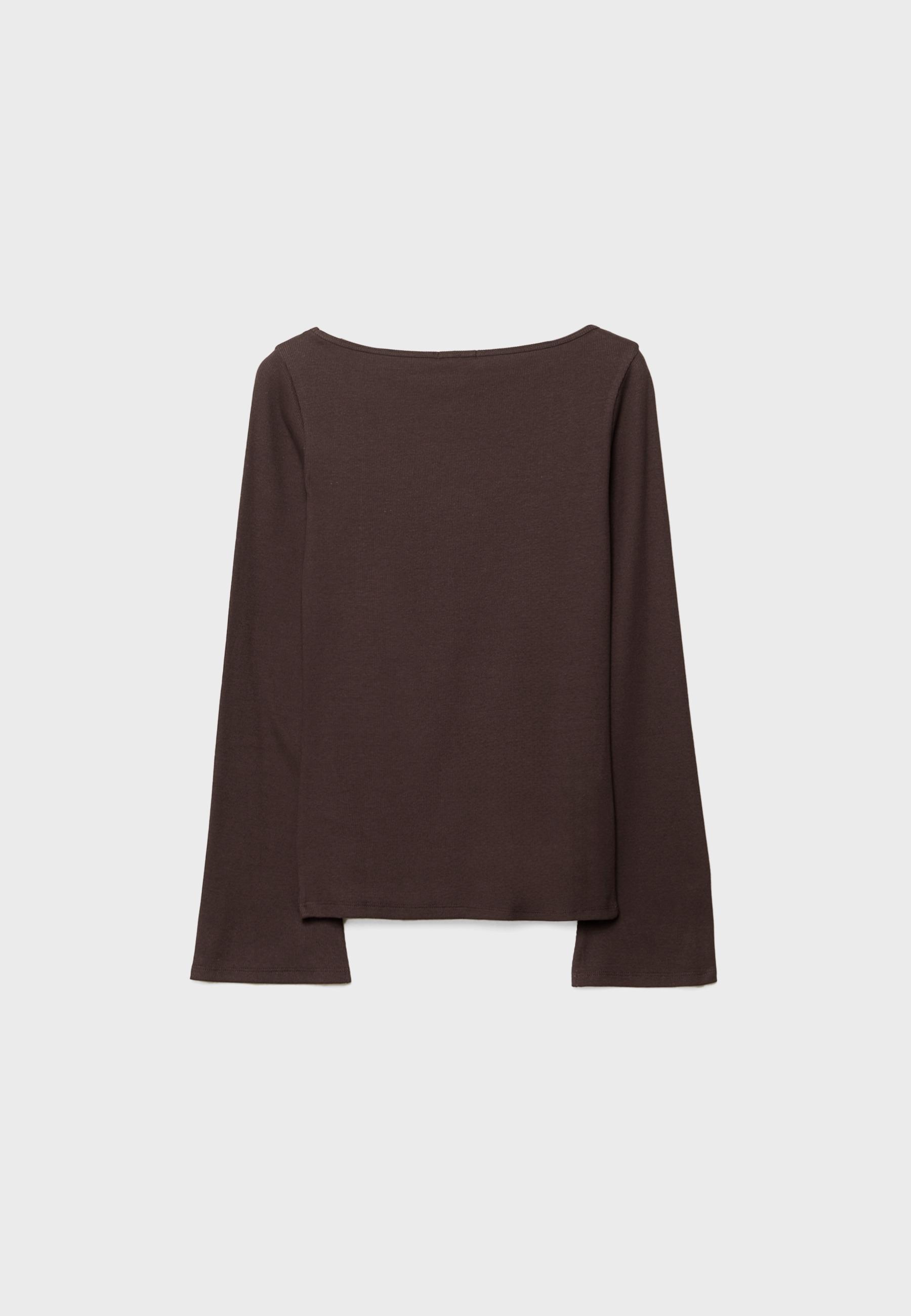 Basic bell sleeve T-shirt — Brown