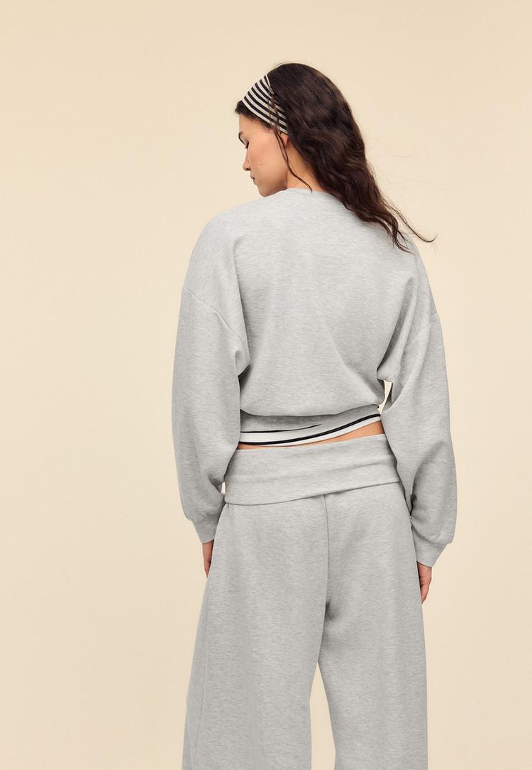 yumusak dokulu yarasa kollu sweatshirt