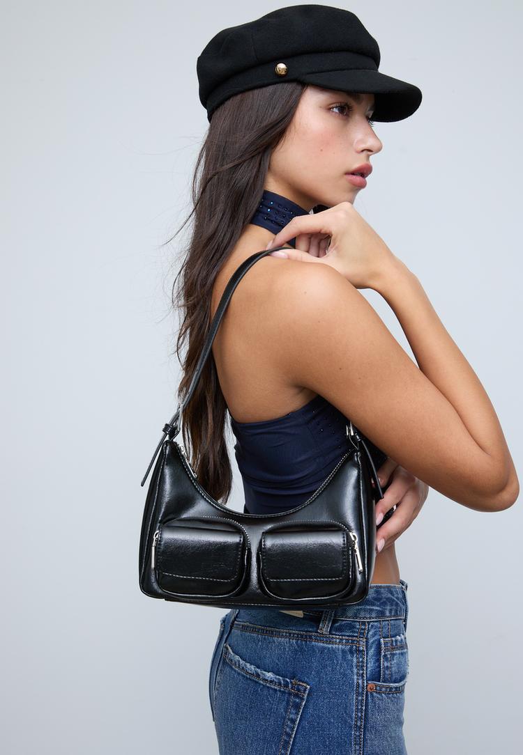 mini shoulder bag with pockets