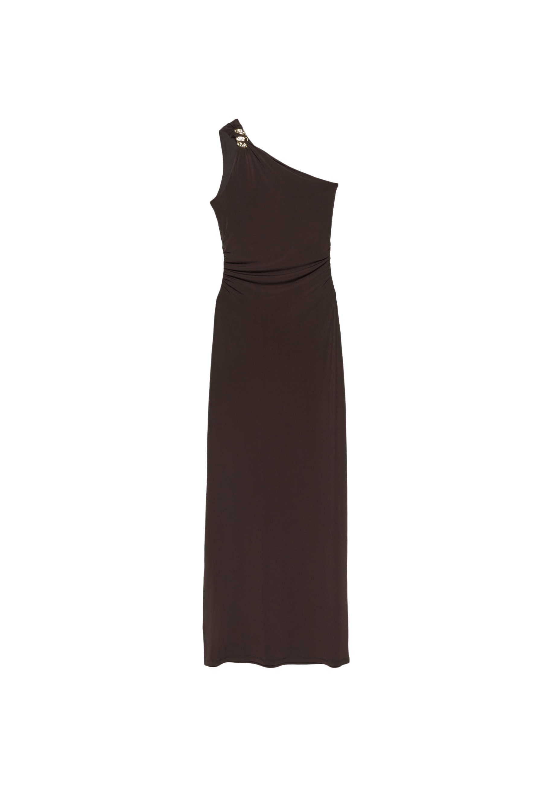 Metallic detail dress — Brown