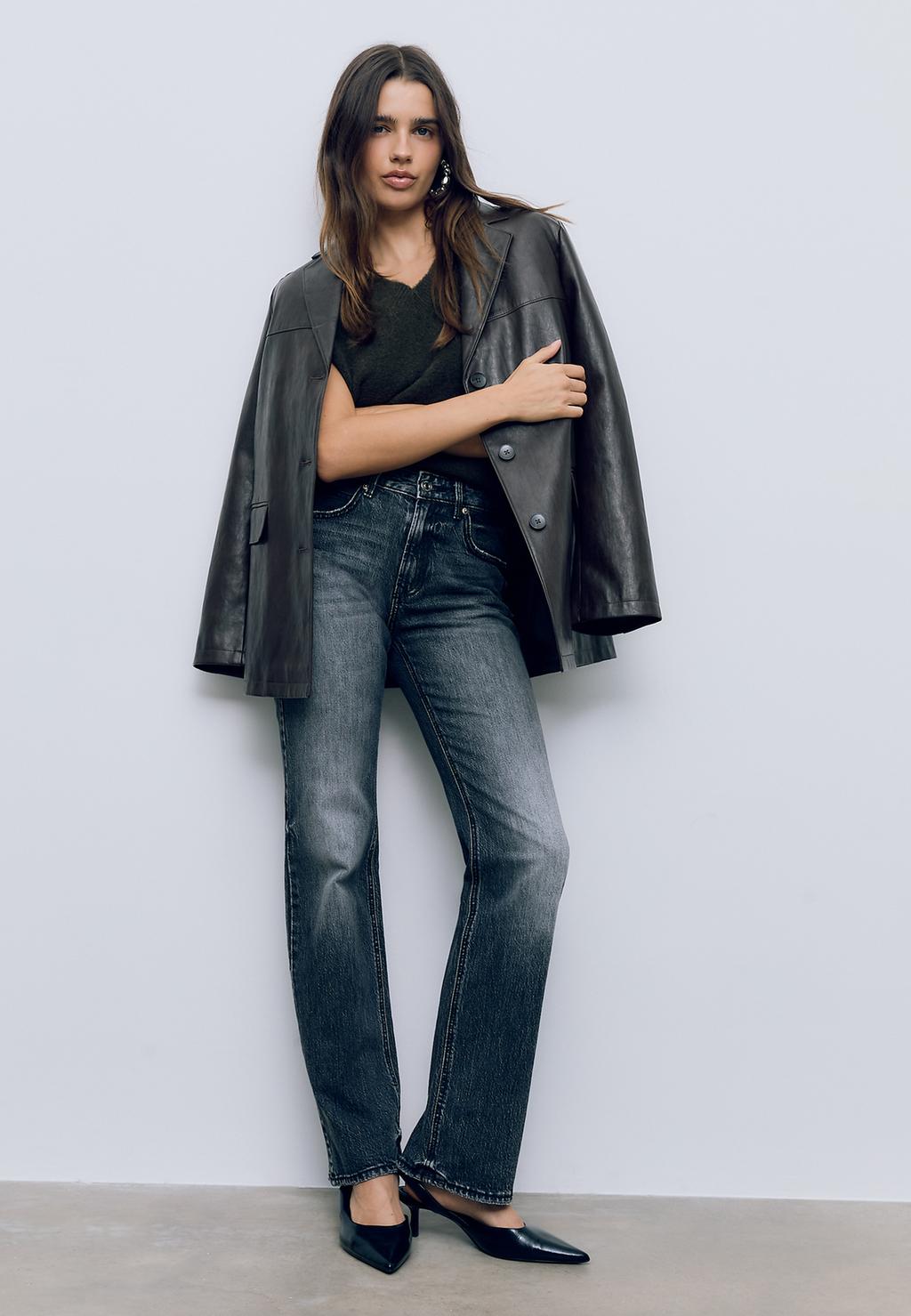 D98 Jeans Straight efecto vintage