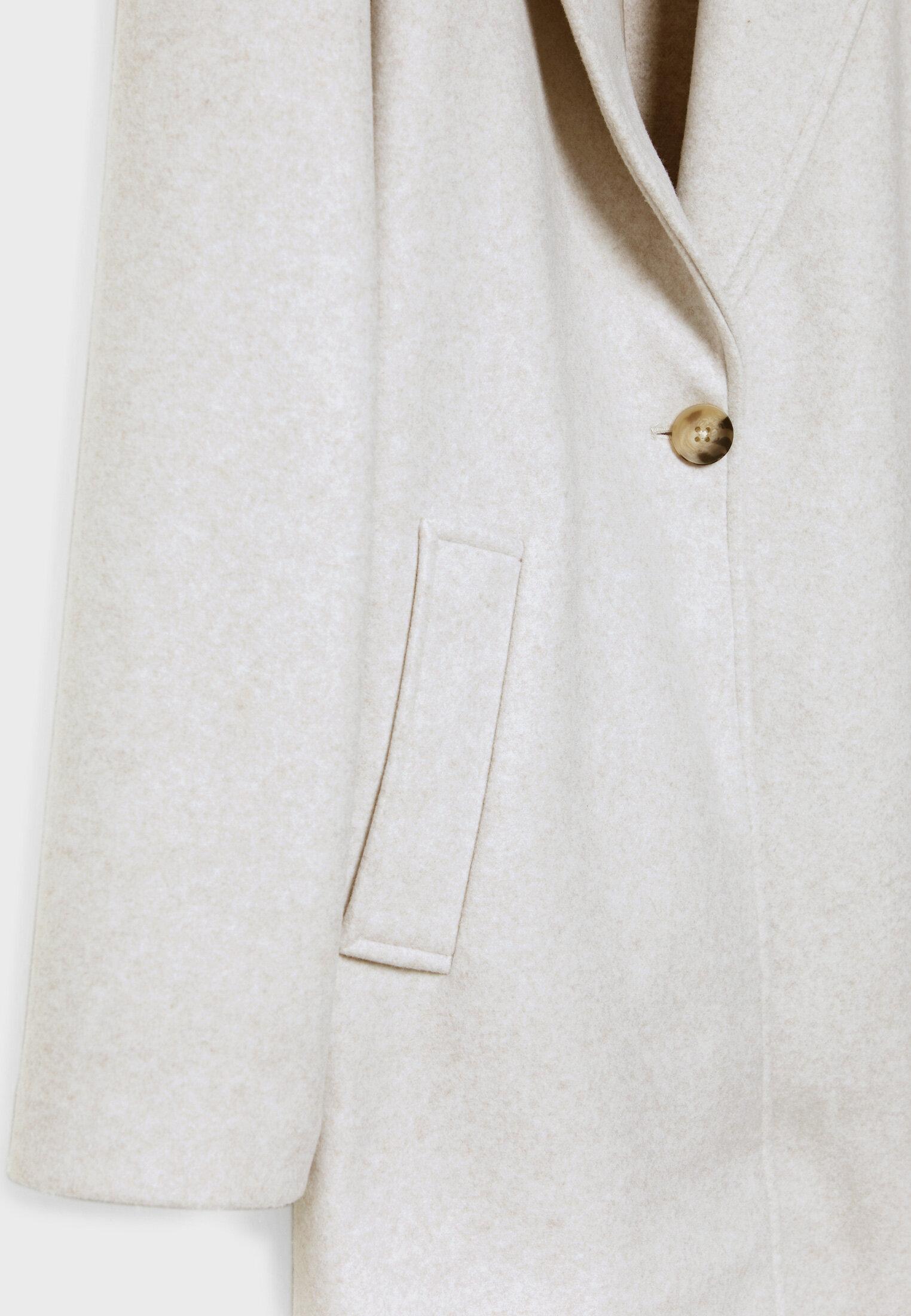 Single-button midi coat — Ecru