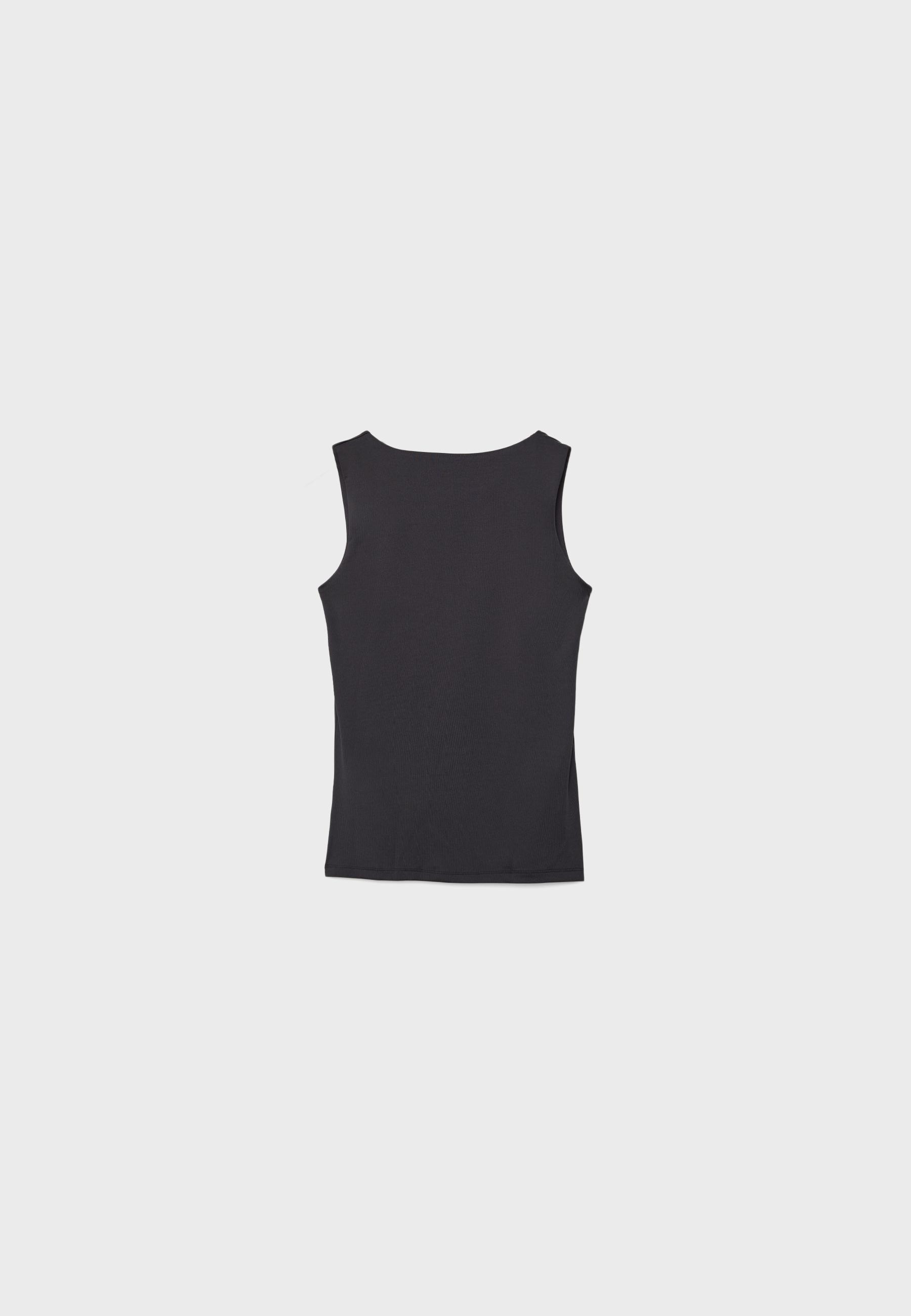 Polyamide wide-strap T-shirt — Black