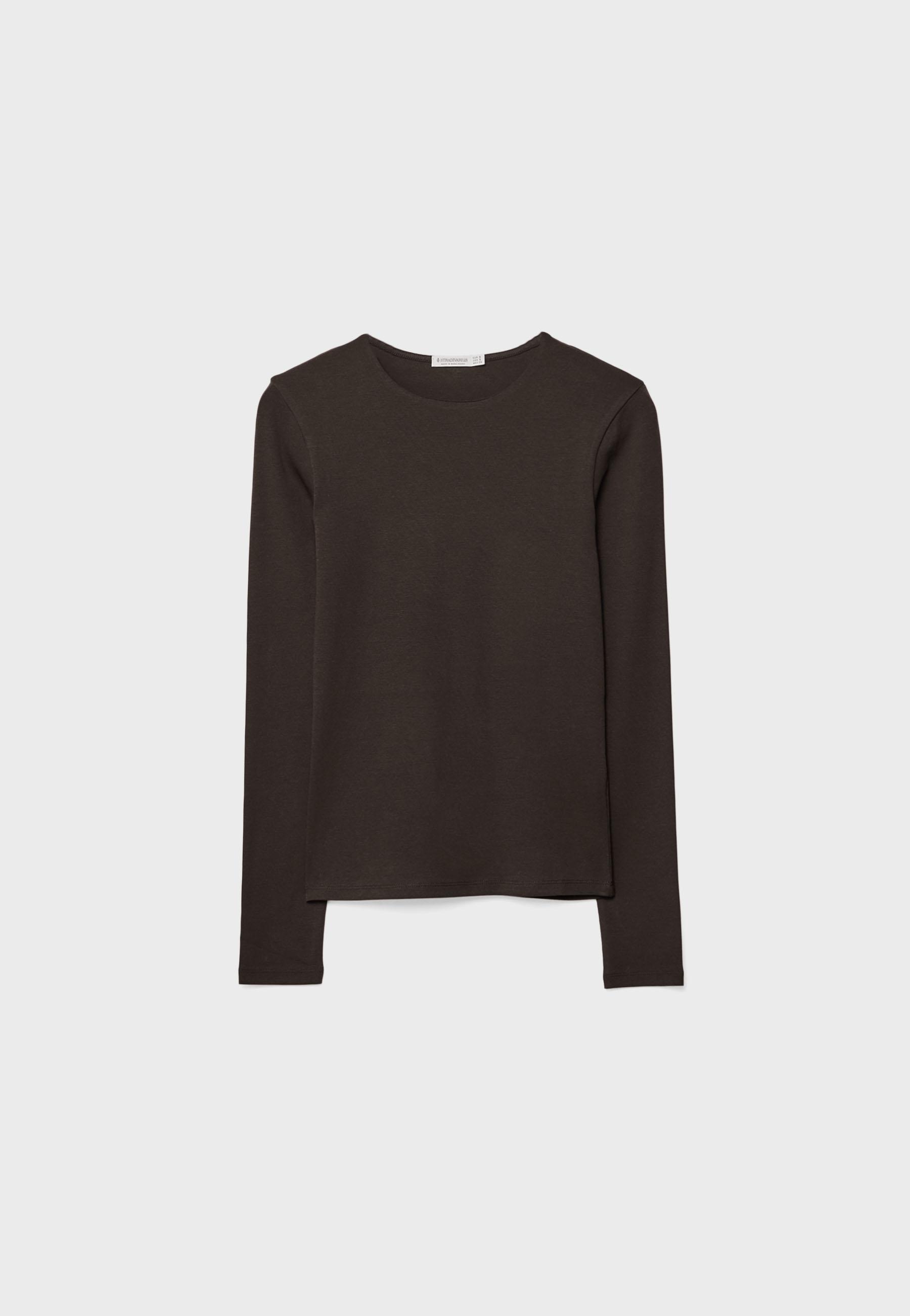 Basic long sleeve T-shirt — Brown
