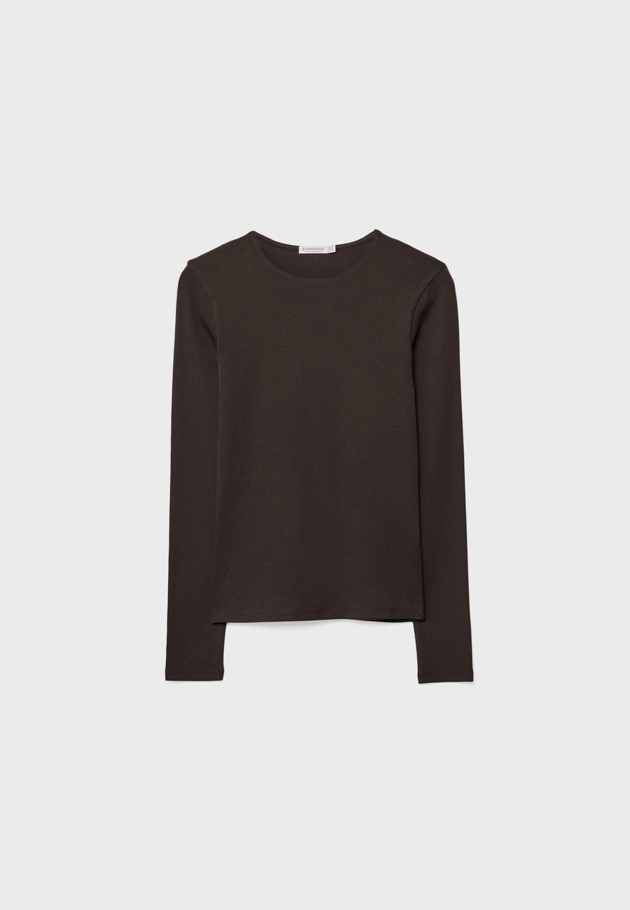Basic long sleeve T-shirt — Brown