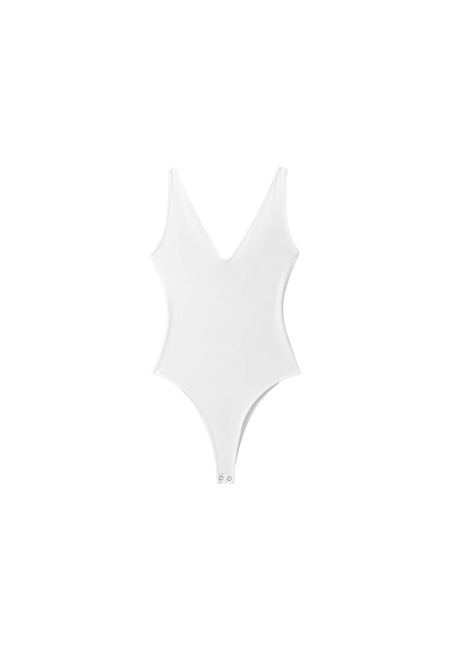 V-neck bodysuit — White