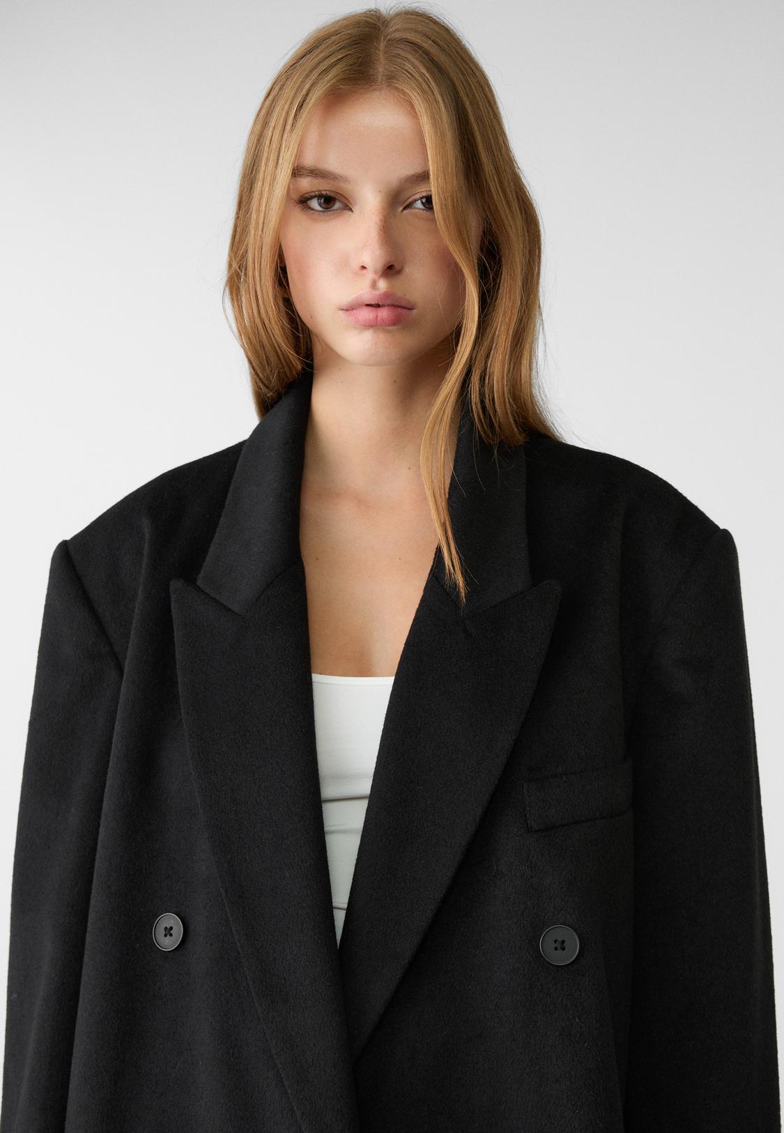Oversized Wool Manteau Femme Oversize Manteau Oversize Court Femme