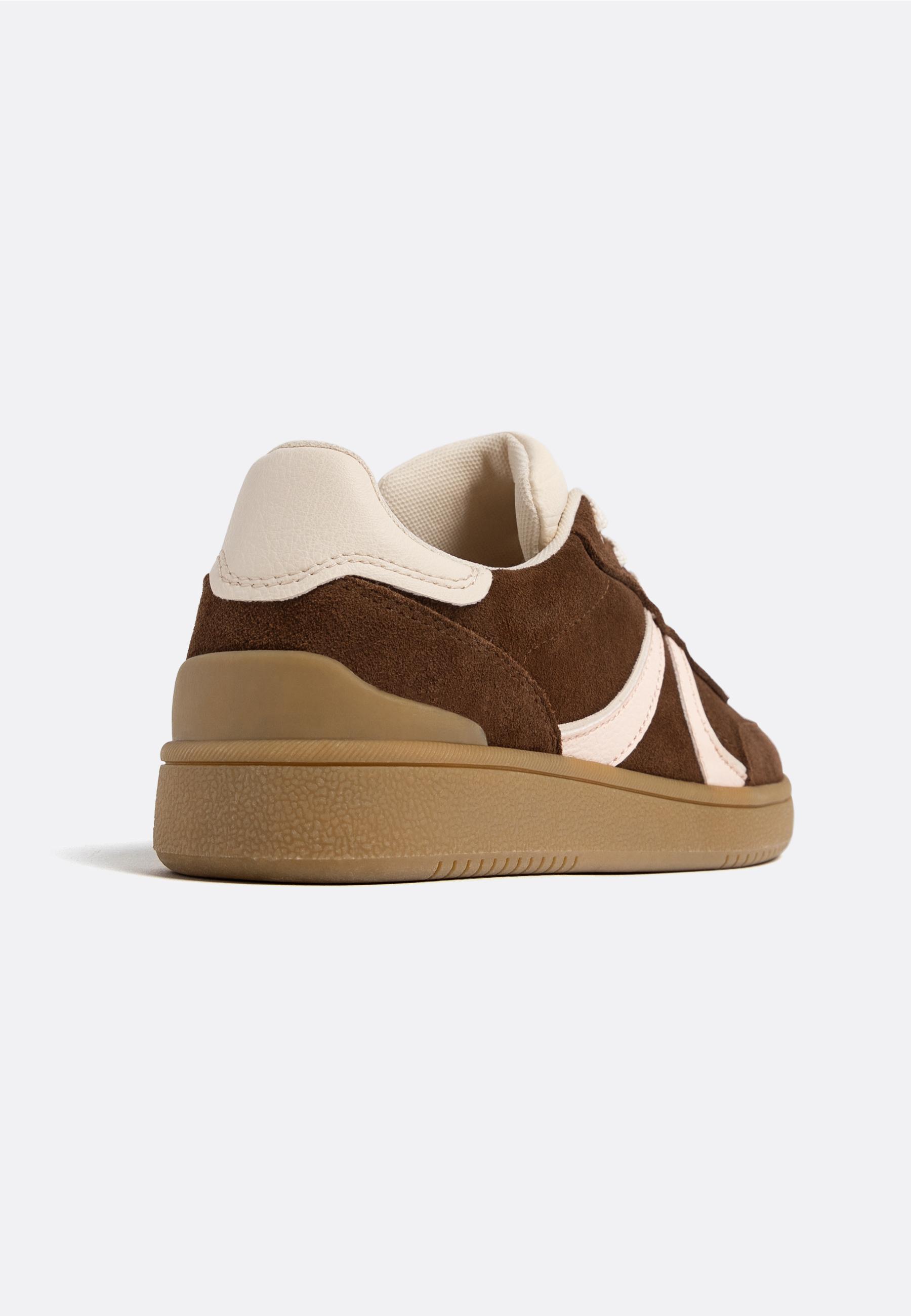 Casual leather trainers — BROWN
