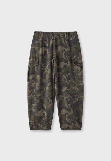 Printed cargo trousers — Khaki 8