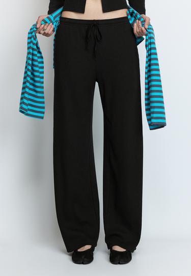 Soft-touch ribbed trousers — Black 3