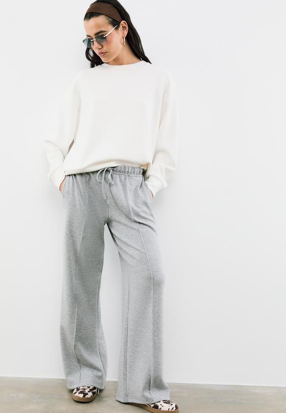 pantalon jogger wide leg nervio tacto suave