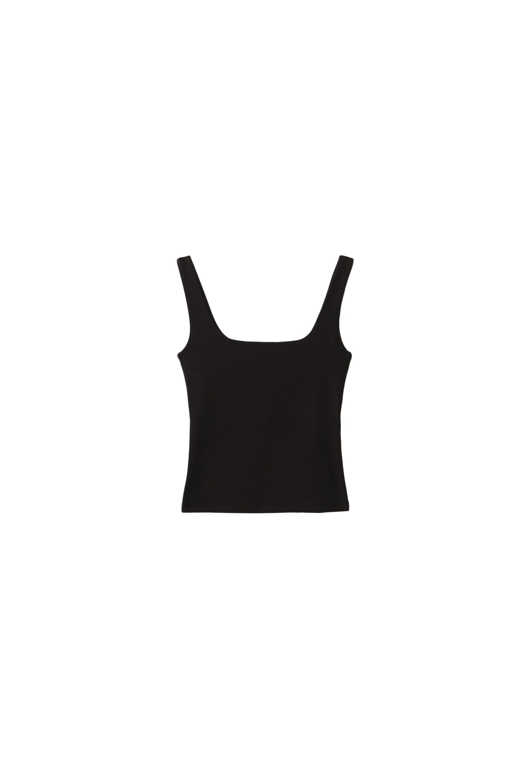 Wide strap top — Black