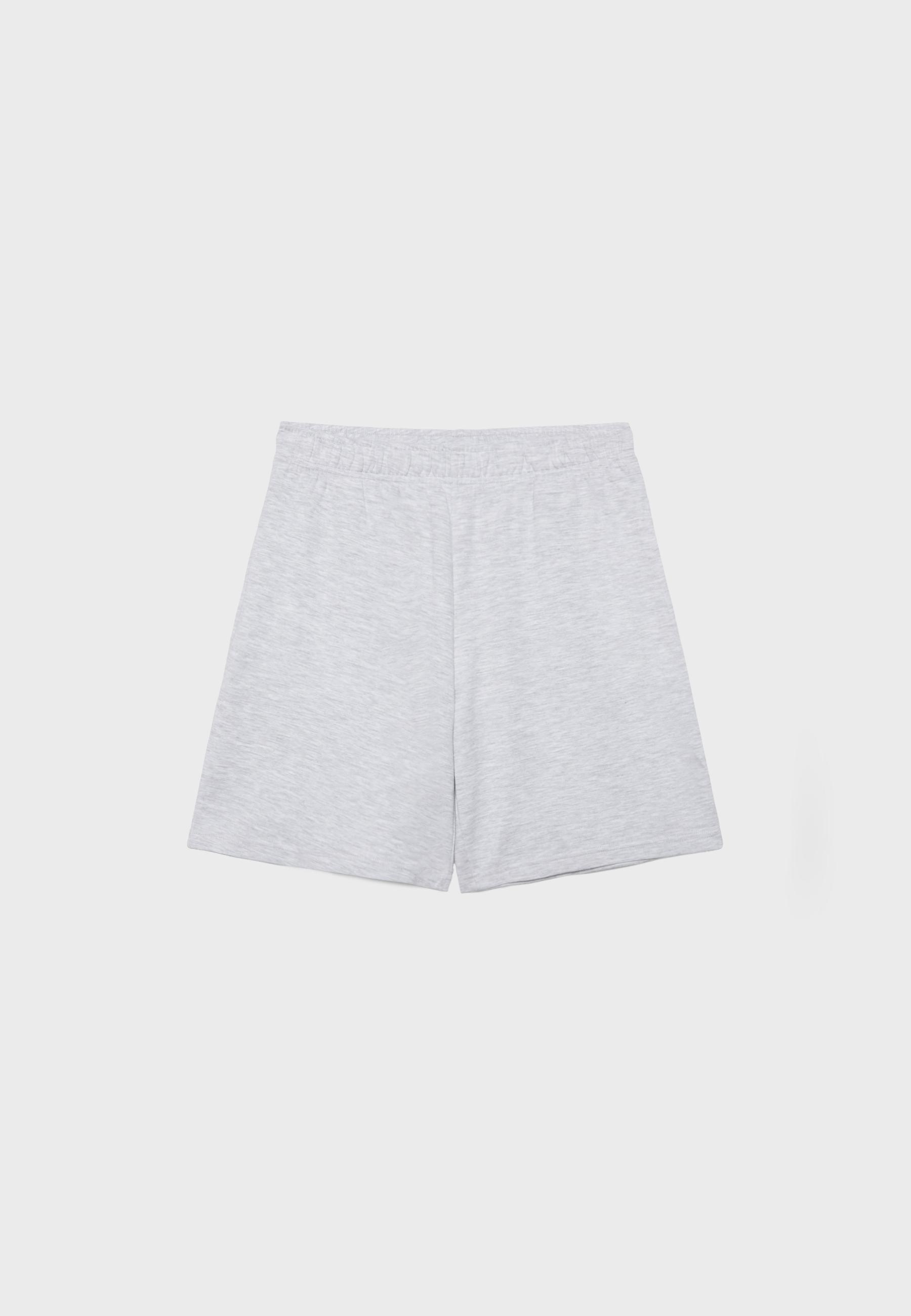 Plush Bermuda shorts — Grey melange