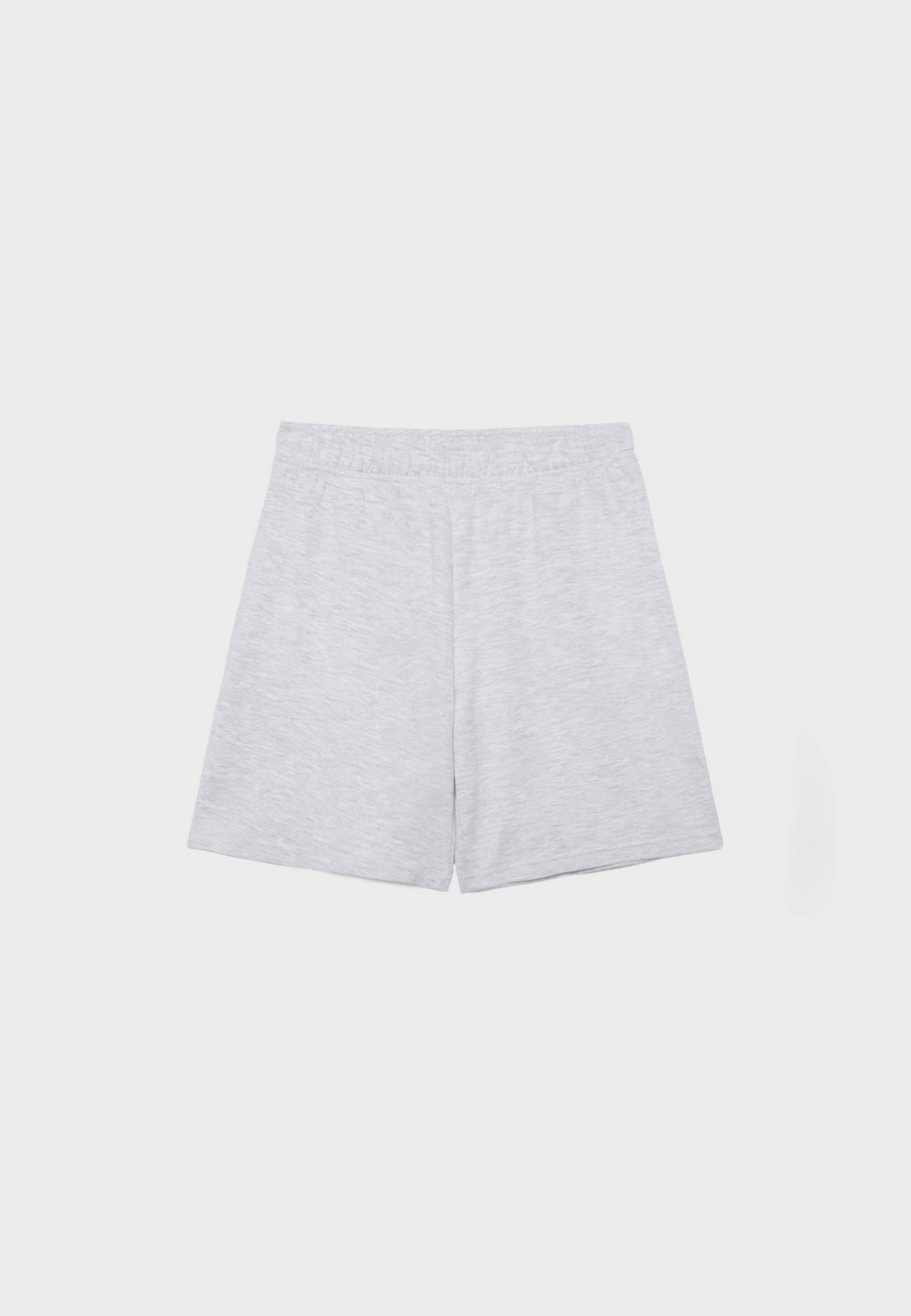 Fleece Bermuda shorts — Grey melange