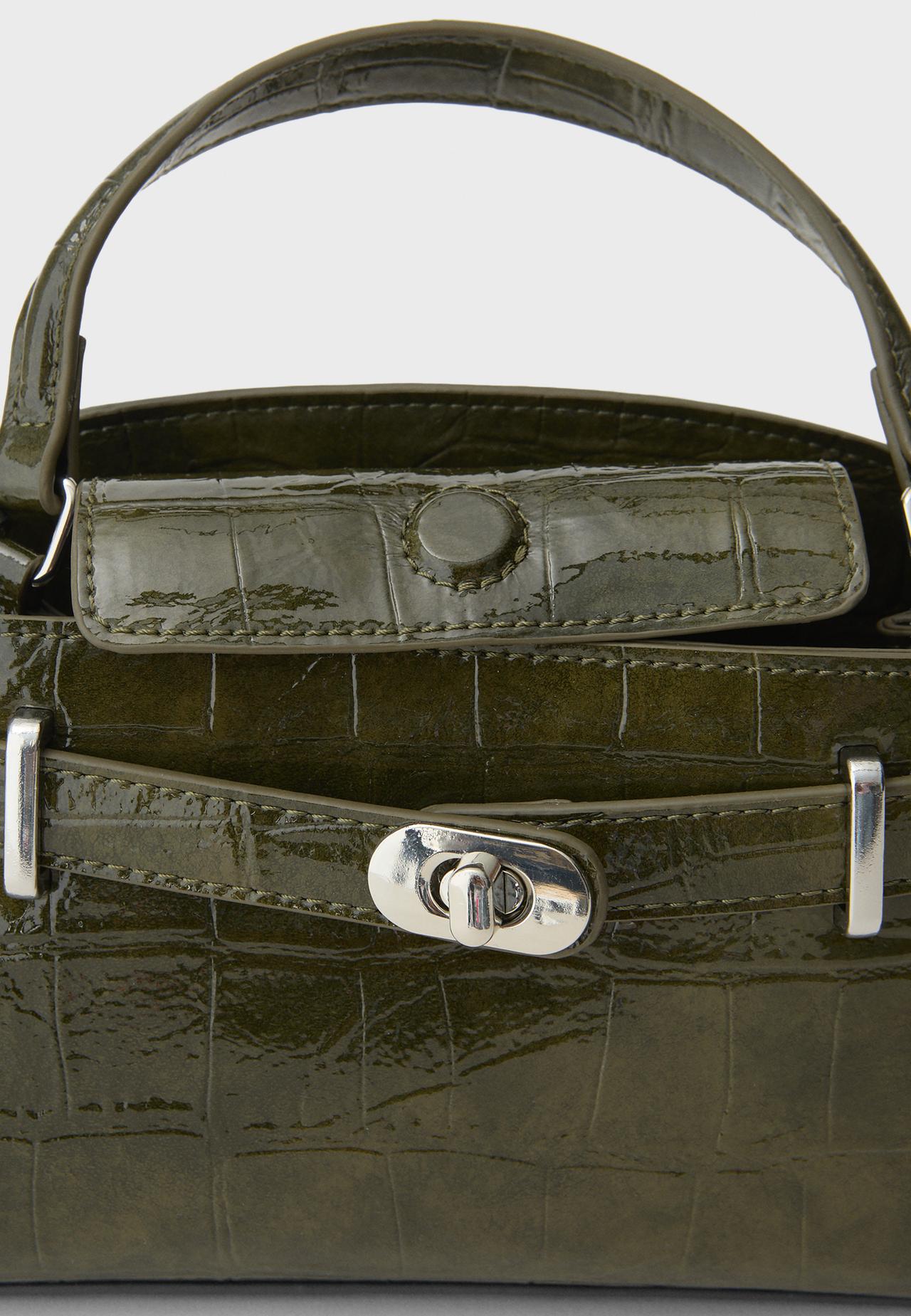 City crossbody bag with coconut effect — Khaki