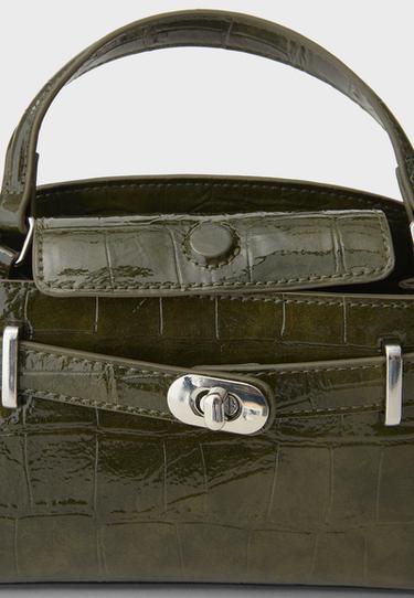 City crossbody bag with coconut effect — Khaki 5