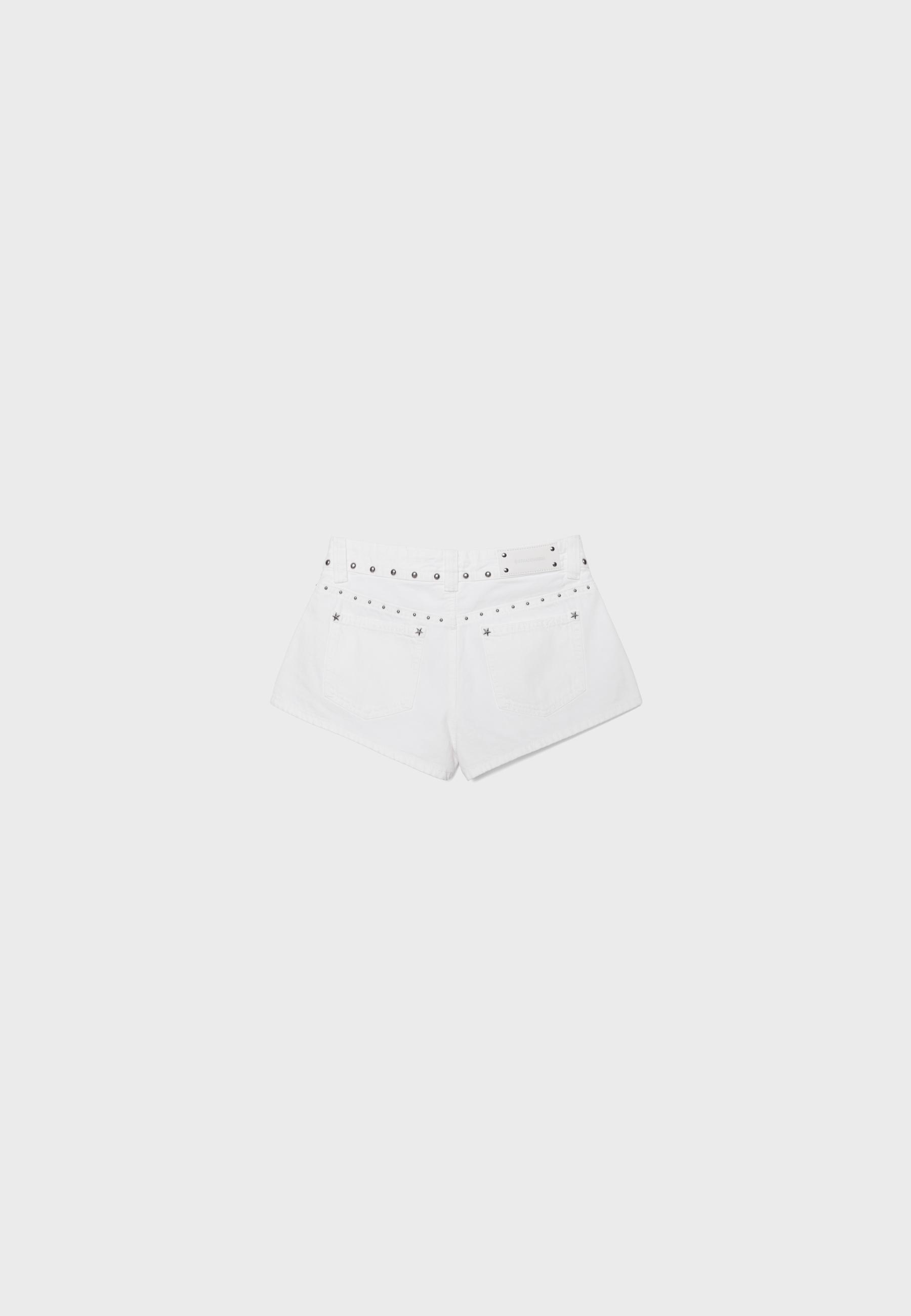 Star stud shorts — White