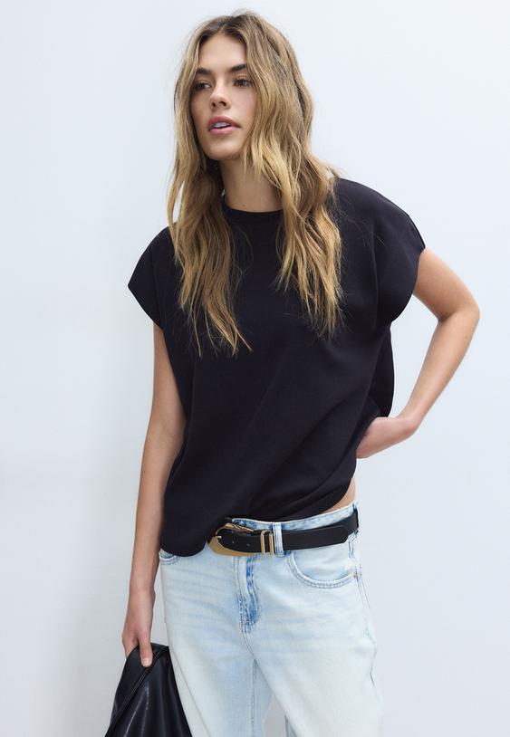 b06 t shirt basic a maniche cadenti