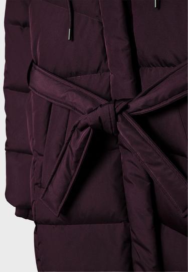 Belted puffer coat — Purple 10
