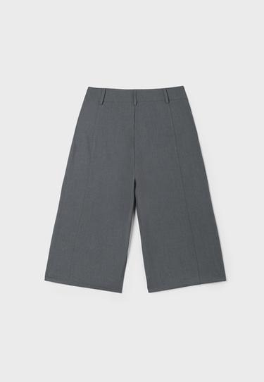 Cross-waist smart Bermuda shorts — Dark grey 7