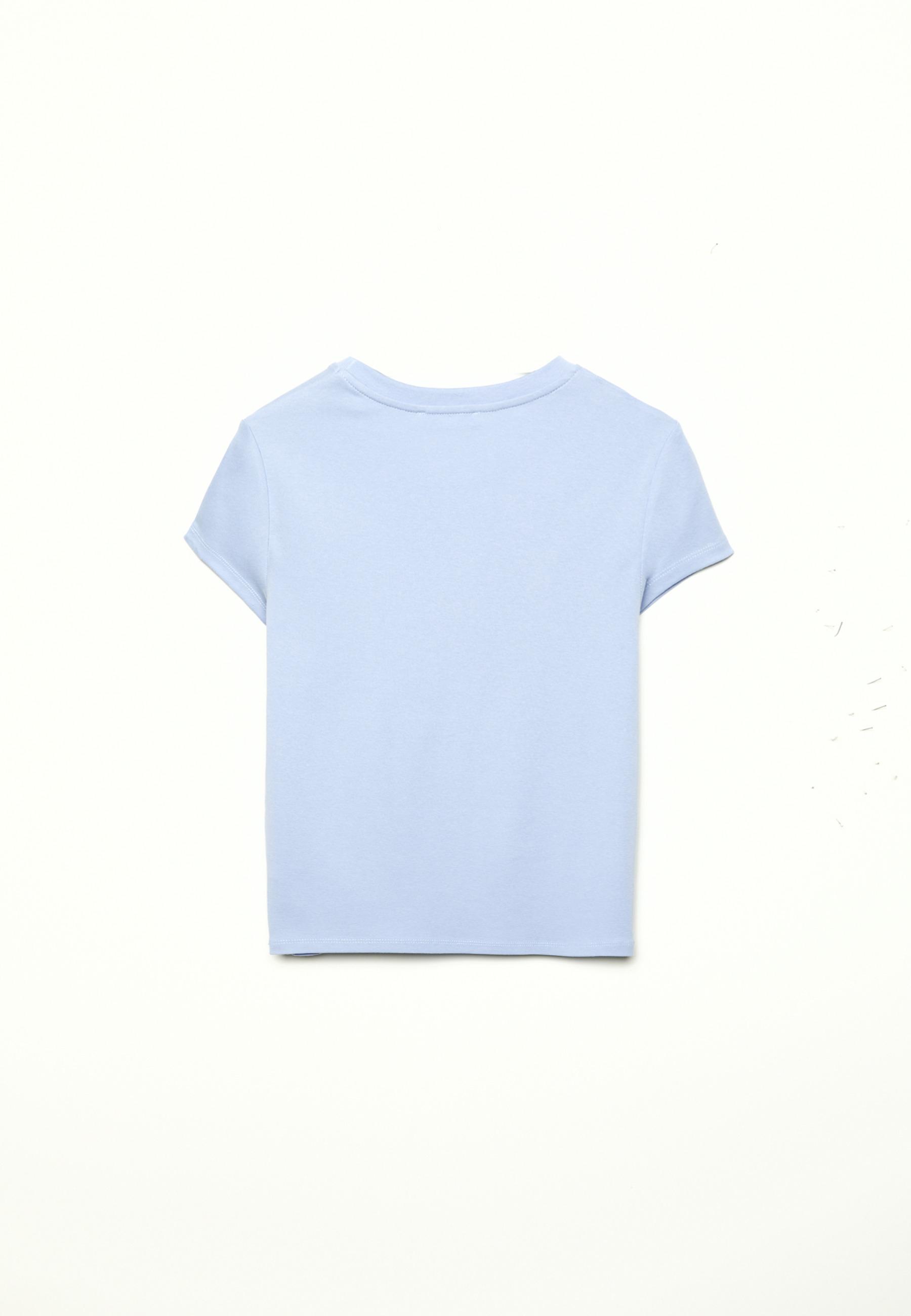 Fitted graphic short sleeve T-shirt — Sky blue